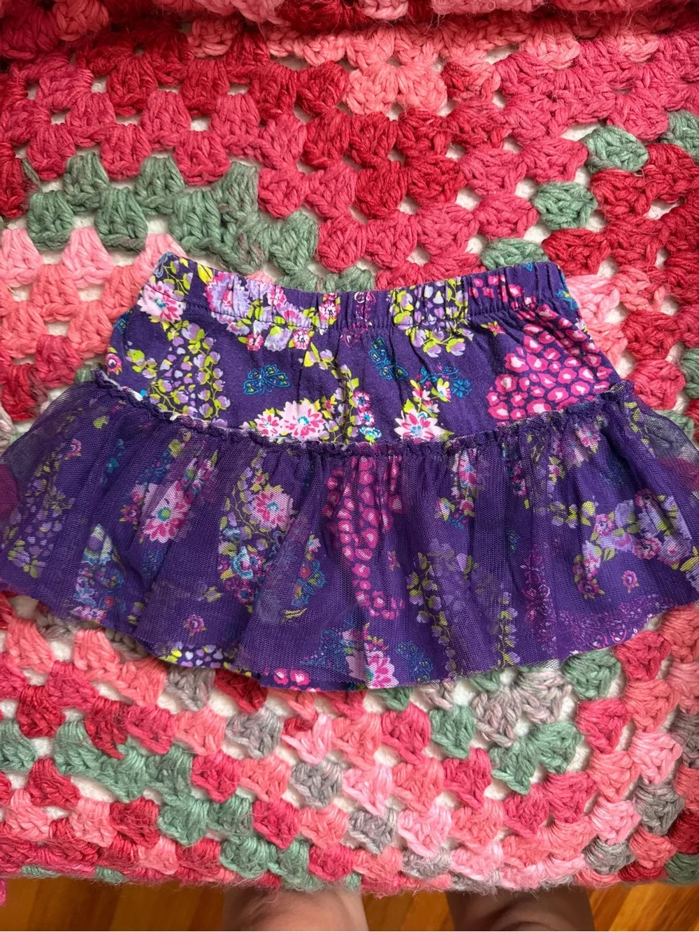2000s est 1989Girls Purple Floral Tulle Skirt